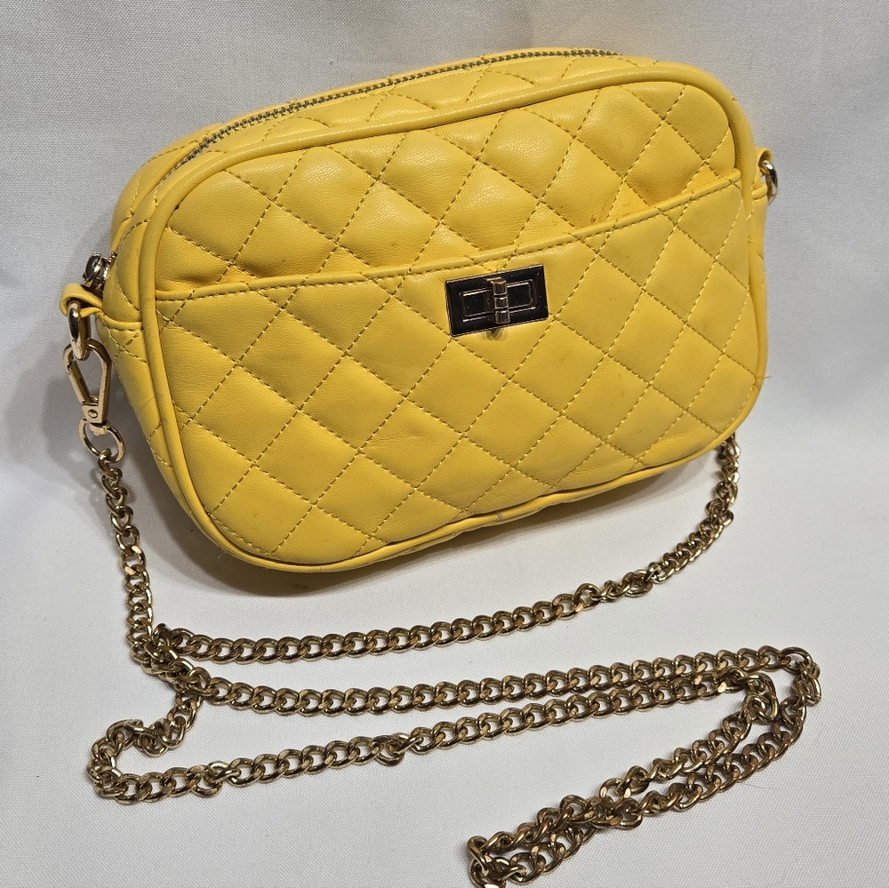 Women's Small Be Cool Yellow Crossbody Bag Purse Minor Wear/Flaws As Pictured